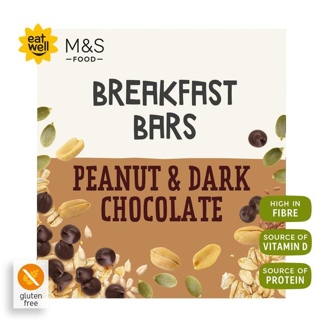 M&S 4 Peanut & Dark Chocolate Breakfast Bars 4 x 38g Botiga