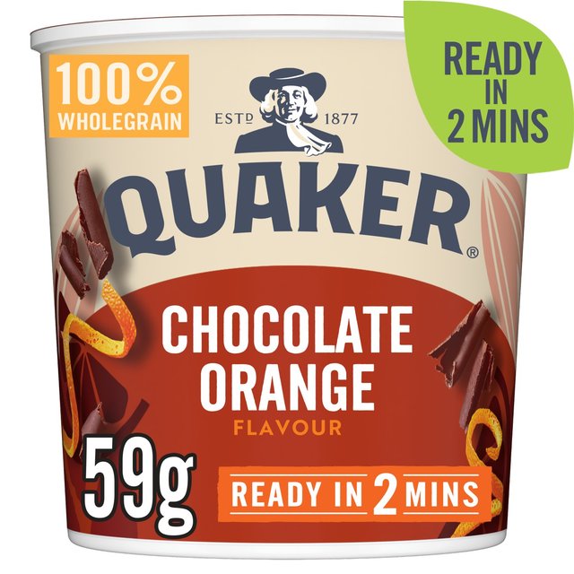 Quaker Heavenly Oats Chocolate Orange Porridge Cereal Pot 59g Botiga