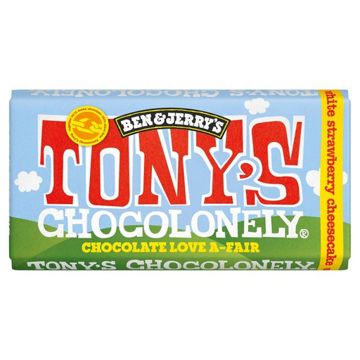 Tony's Chocolonely White Chocolate Strawberry Cheesecake 180g Botiga