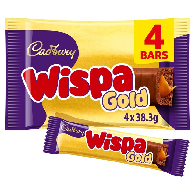 Cadbury Wispa Gold Chocolate Bar Multipack 153g Botiga