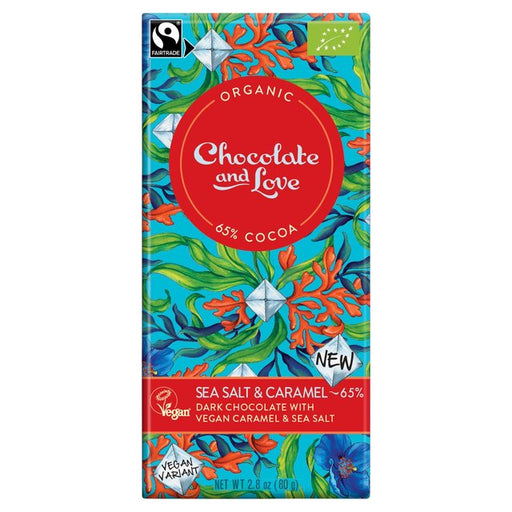 Chocolate and Love 'Sea Salt' Organic Dark Chocolate 80g Botiga