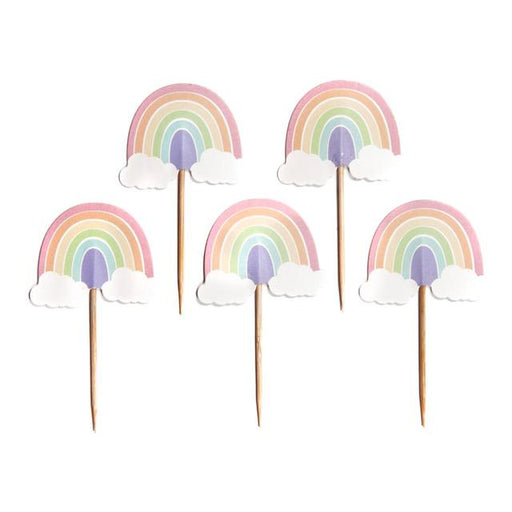 Pastel Rainbow Cupcake Toppers 12 per pack Botiga