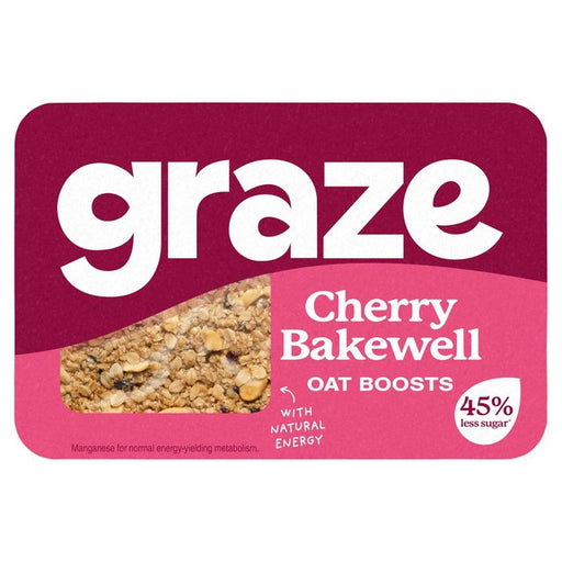 Graze Vegan Cherry Bakewell Snack Bars With Oats 50g Botiga