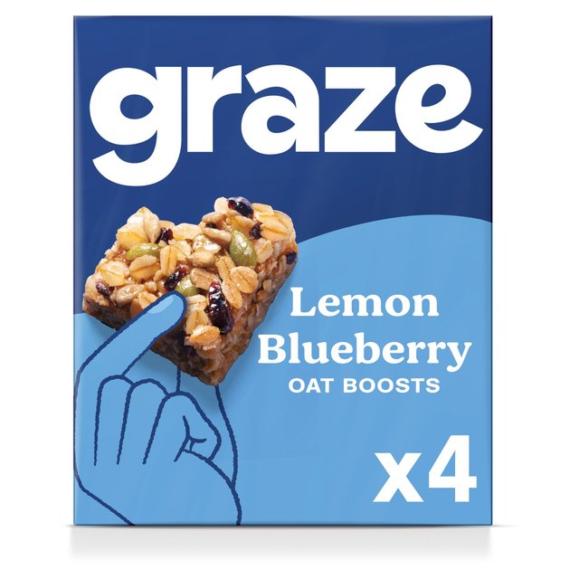 Graze Vegan Lemon Blueberry Snack Bars 4 per pack Botiga