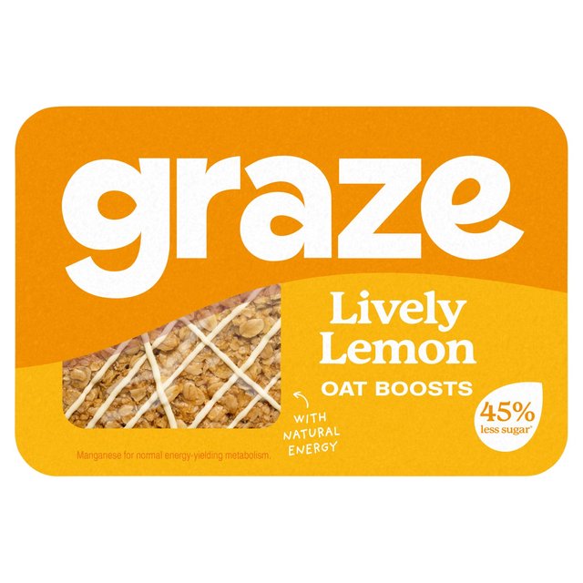 Graze Lively Lemon Snack Bars Wholegrain Oats 50g Botiga