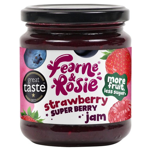 Fearne and Rosie Reduced Sugar Strawberry Superberry Jam 310g Botiga