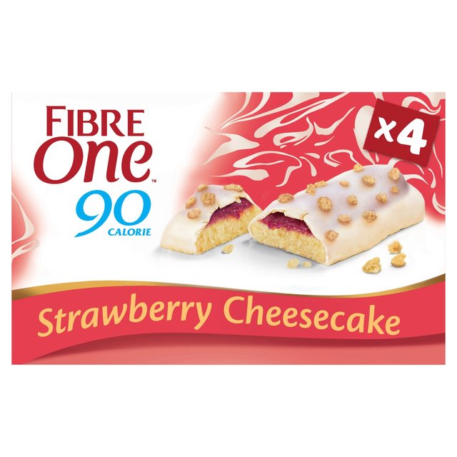 Fibre One 90 Calorie Strawberry Flavour Cheesecake Bars 4 x 25g Botiga