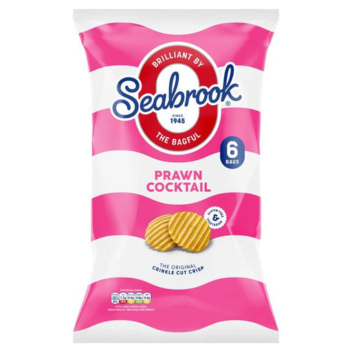 Seabrook Crinkle Cut Prawn Crisps 6 per pack Botiga