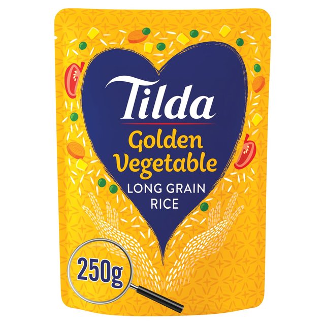 Tilda Microwave Golden Vegetable Long Grain Rice 250g Botiga