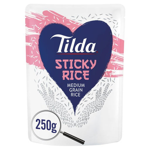 Tilda Microwave Sticky Medium Grain Rice 250g Botiga