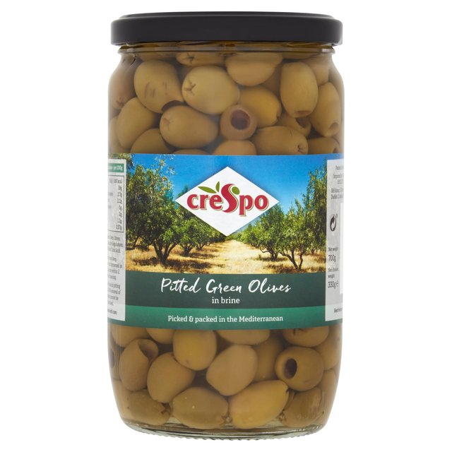 Crespo Pitted Green Olives 700g Botiga