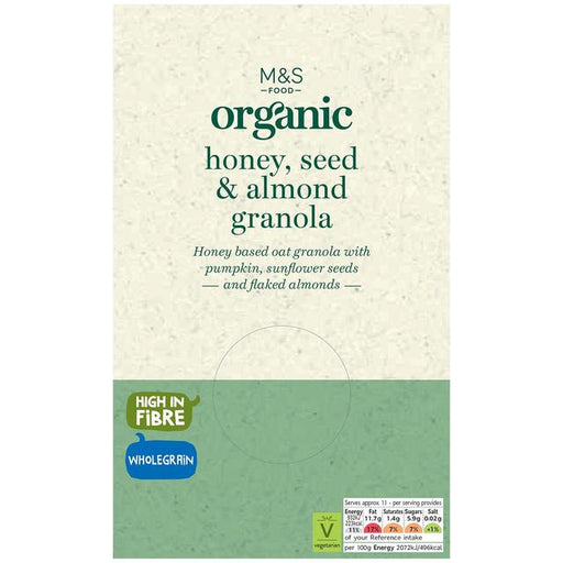 M&S Organic Honey Seed & Almond Granola 500g Botiga