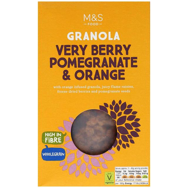 M&S Very Berry Pomegranate & Orange Granola 500g Botiga