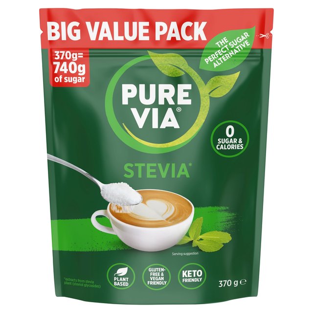 Pure Via Stevia Leaf Zero Calories Sweetener 370g Botiga