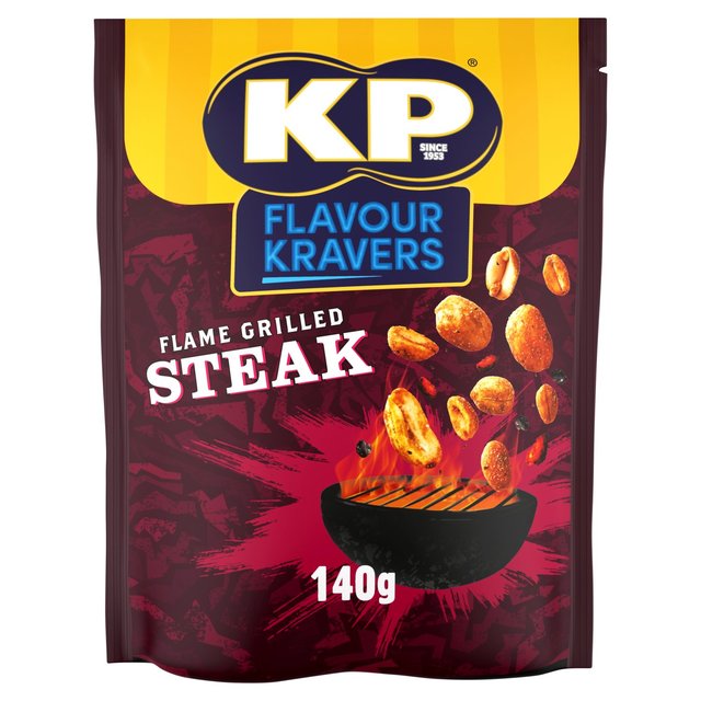 KP Nuts Flavour Kravers Flame Grilled Steak Peanuts 140g Botiga