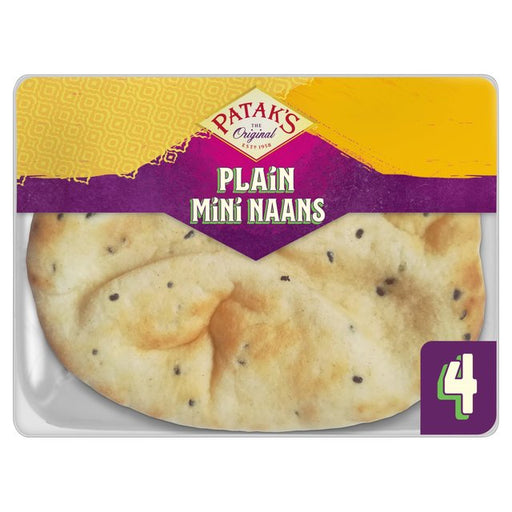 Patak's Plain Mini Naan Breads 4 per pack Botiga