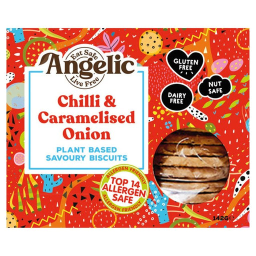 Angelic Free From Chilli & Caramelised Onion Savoury Biscuits 142g Botiga