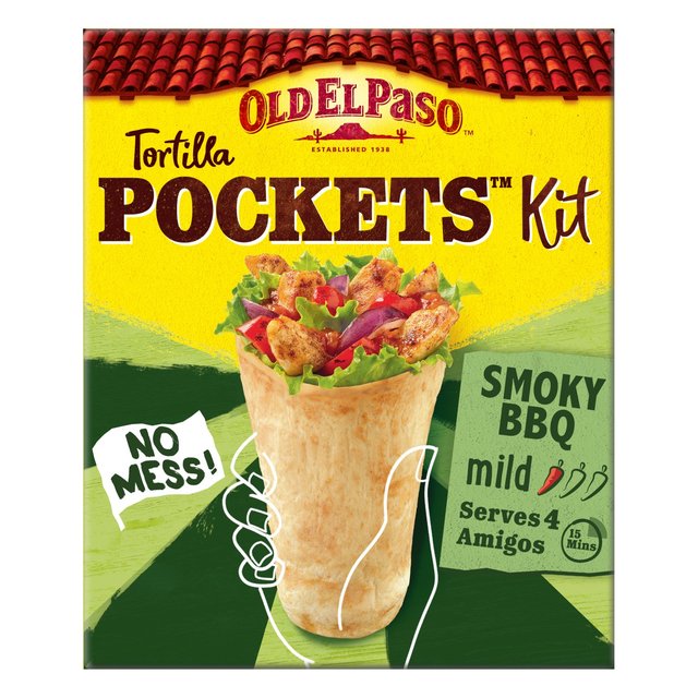 Old El Paso Mexican Smoky BBQ Tortilla Pockets Kit 380g Botiga