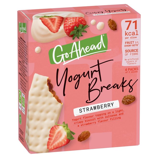 Go Ahead Strawberry Fruit Yogurt Breaks Snack Bars Multipack 4 per pack Botiga