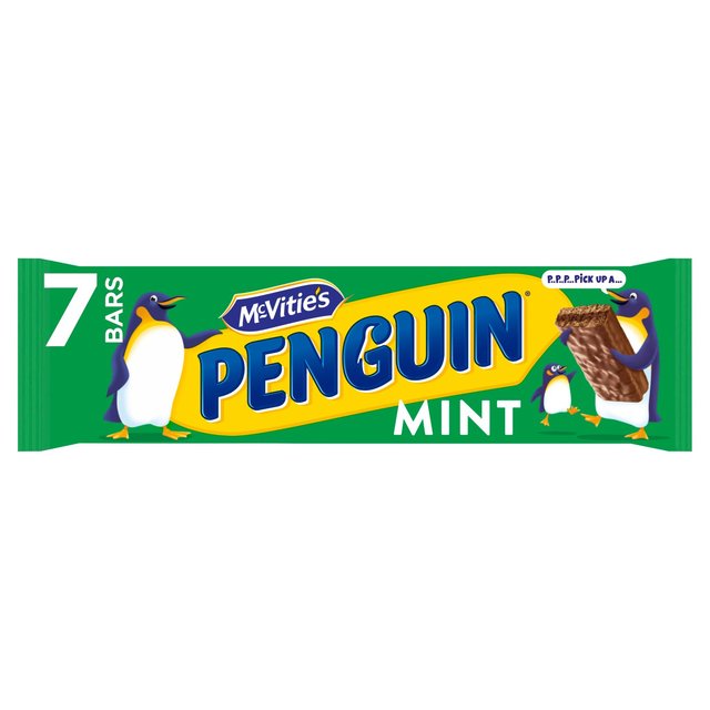 McVitie's Penguin Mint Chocolate Biscuit Bars 7 per pack Botiga