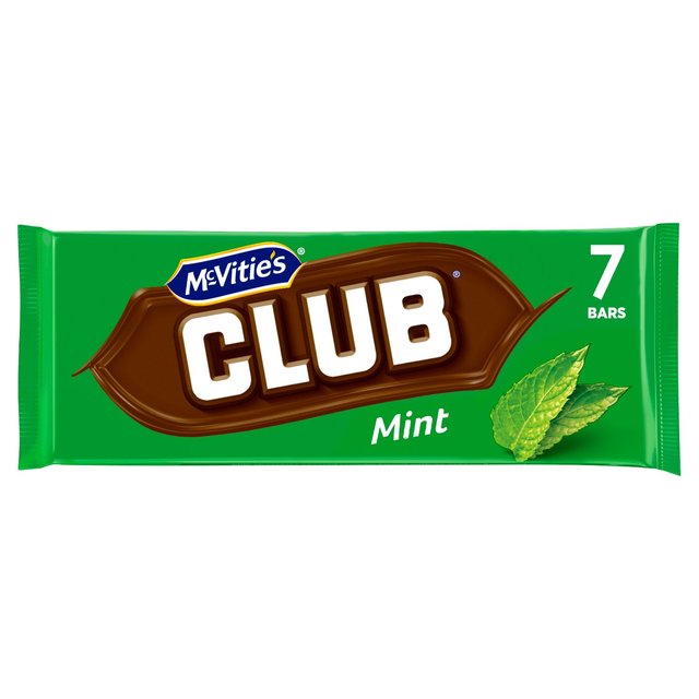 McVitie's Club Mint Chocolate Biscuit Bars Multipack 7 x 23g Botiga