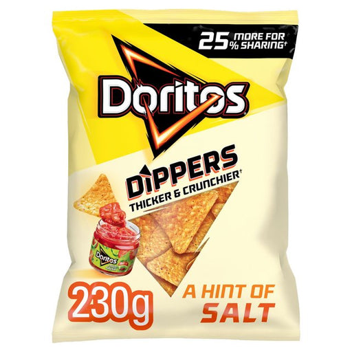 Doritos Dippers Hint of Salt Tortilla Chips Sharing Bag Crisps 230g Botiga