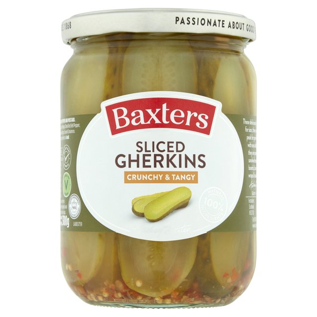 Baxters Sliced Tangy Gherkins 540g Botiga