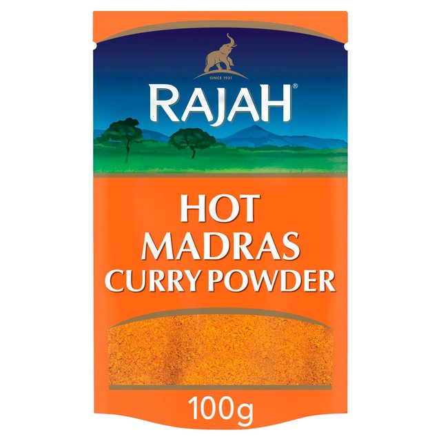 Rajah Spices Ground Hot Madras Curry Powder 100g Botiga