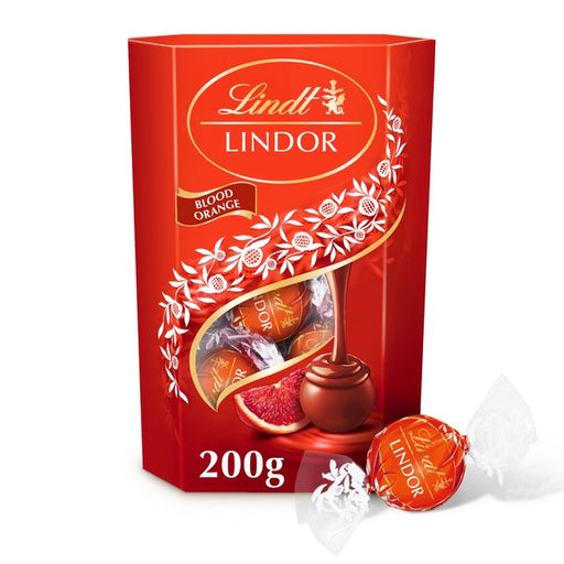 Lindt LINDOR Blood Orange Truffles Box 200g Botiga