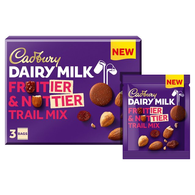 Cadbury Dairy Milk Fruitier & Nuttier Trail Mix Chocolate Bags 105g Botiga