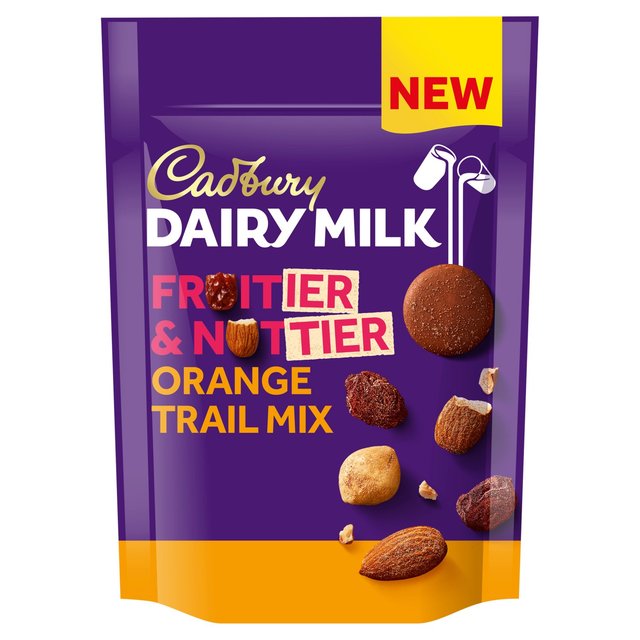 Cadbury Dairy Milk Fruitier & Nuttier Trail Mix Orange Chocolate Bag 100g Botiga