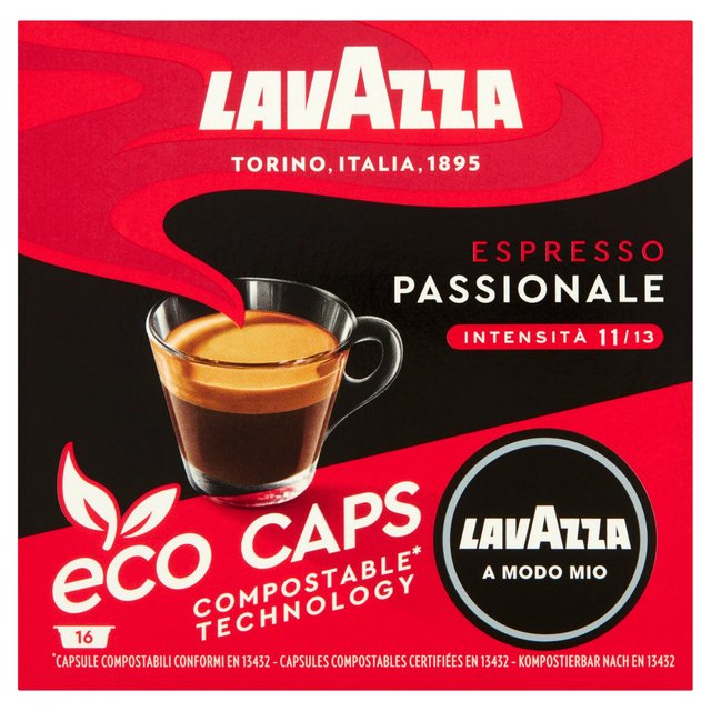 Lavazza A Modo Mio Compostable Passionale Coffee Capsules 16 per pack Botiga