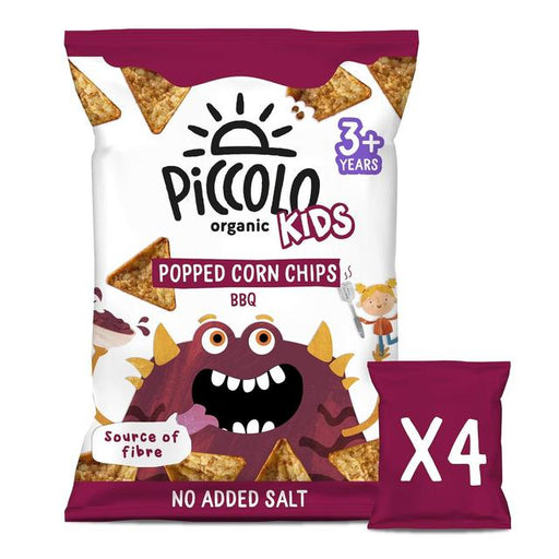 Piccolo Organic BBQ Popped Corn Chips Kids Multipack 4 x 20g Botiga