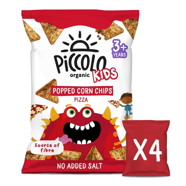 Piccolo Organic Pizza Popped Corn Chips Kids Multipack 4 x 20g Botiga