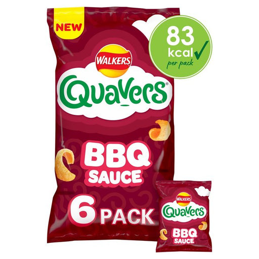 Walkers Quavers BBQ Sauce Multipack Snacks Crisps 6 per pack Botiga