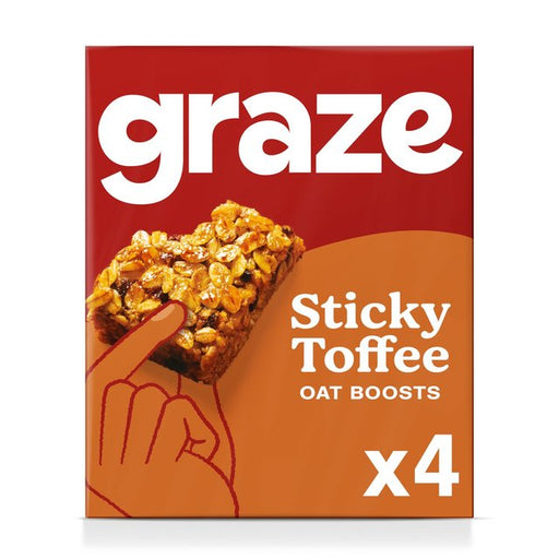 Graze Vegan Sticky Toffee Oat Boosts Snack Bars 4 per pack Botiga