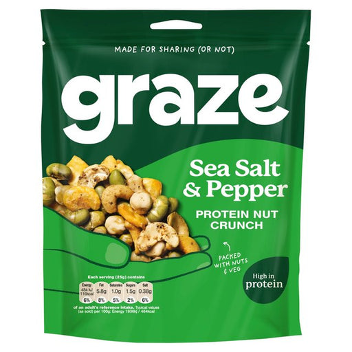 Graze Protein Salt & Pepper Vegan Mixed Nuts Snacks 100g Botiga