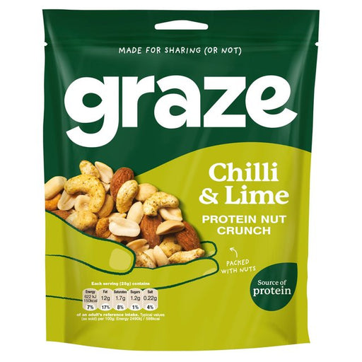 Graze Protein Chilli & Lime Vegan Mixed Nuts Snacks 100g Botiga