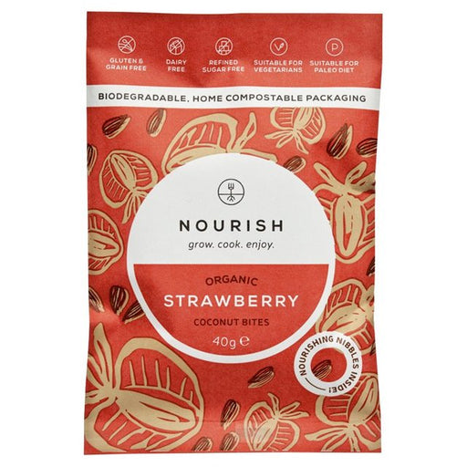 Nourish Organic Strawberry Coconut Bites 40g Botiga