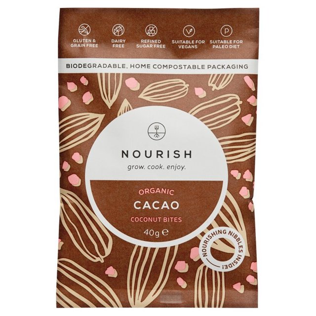 Nourish Organic Cacao Coconut Bites 40g Botiga