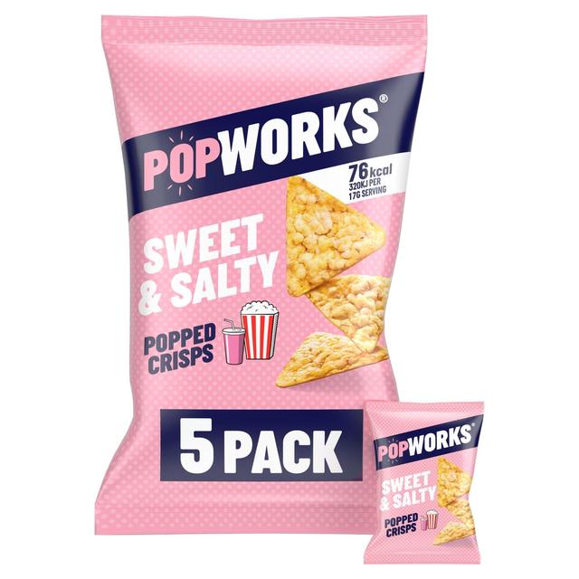 Popworks Sweet & Salty Multipack Popped Crisps 5 per pack Botiga