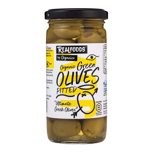 Organico Organic Green Pitted Olives 230g Botiga