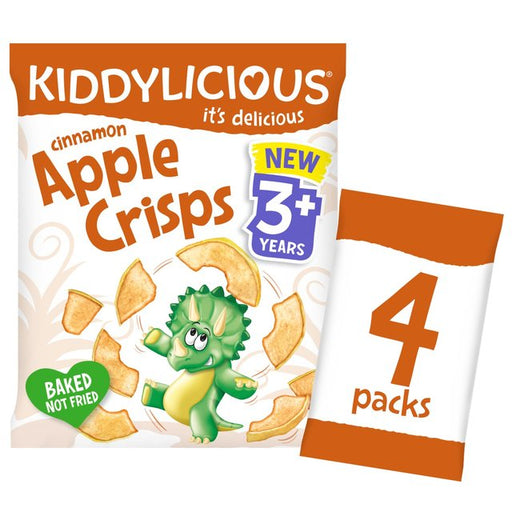 Kiddylicious Cinnamon Apple Crisps Kids Snacks Multi 4 x 12g Botiga