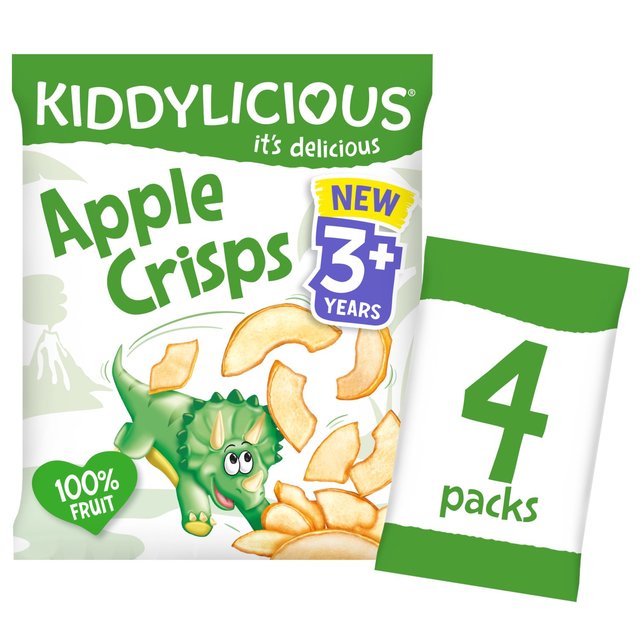 Kiddylicious Apple Crisps Kids Snacks Multi 4 x 12g Botiga