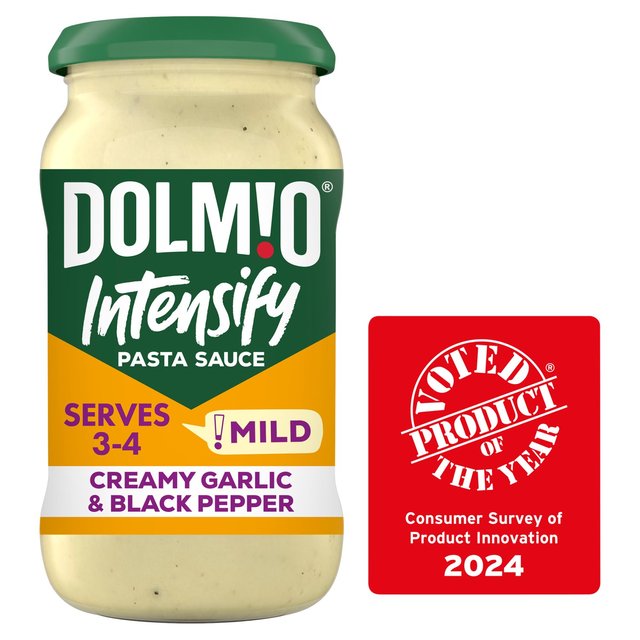 Dolmio Intensify Mild Creamy Garlic & Black Pepper Pasta Sauce 390g Botiga