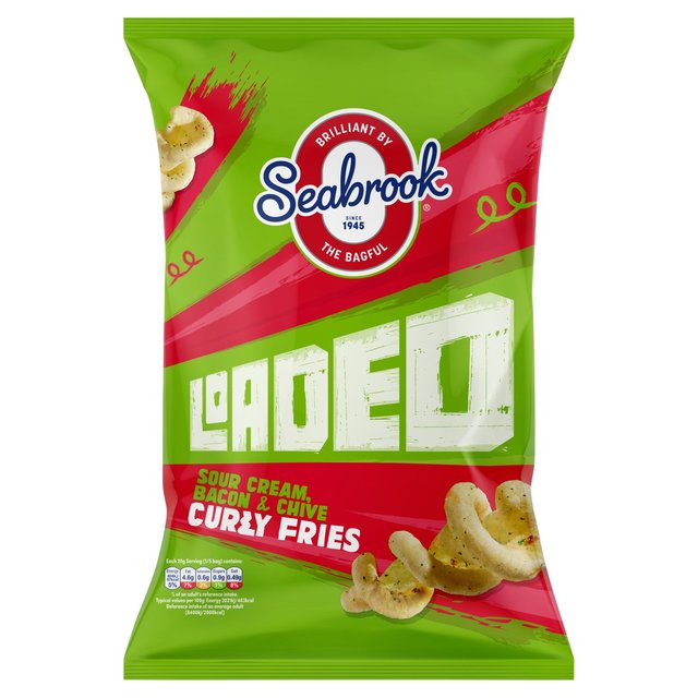 Seabrook Loaded Curly Fries Sour Cream, Bacon & Chive 100g Botiga