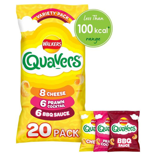 Walkers Quavers Variety Multipack Snacks Crisps 20 per pack Botiga