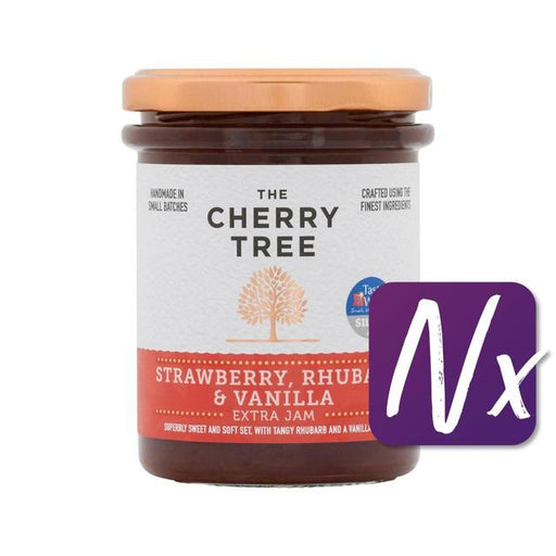 The Cherry Tree Strawberry, Rhubarb & Vanilla Extra Jam 225g Botiga