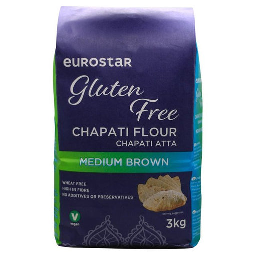 Eurostar Gluten Free Chapati Flour Medium Brown 3kg Botiga