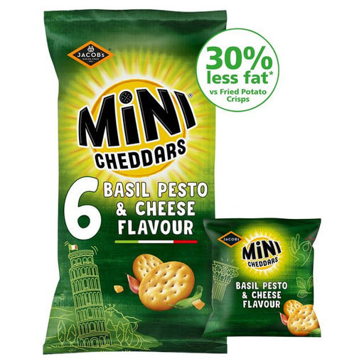 Mini Cheddars Nibblies Cheese & Pesto Multipack Snacks 6 x 17g Botiga